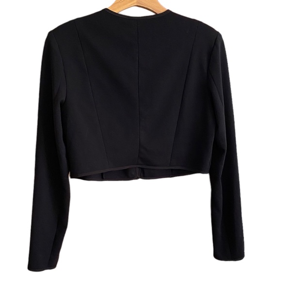NARCISCO RODRIGUEZ Design Nation Black Snap Front Cropped Jacket Blazer Size S - Picture 2 of 6